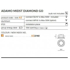 Точковий врізний світильник Azzardo AZ2740 Adamo Midst Diamond