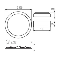 Точковий врізний світильник Kanlux 28935 Rounda V2LED18W-WW-W