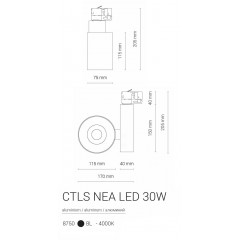 Світильник для трекової системи Nowodvorski 8751 CTLS NEA LED BLACK 30W 3000K CN