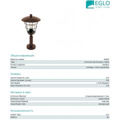 Світильник вуличний Eglo 94856 Pulfero 1