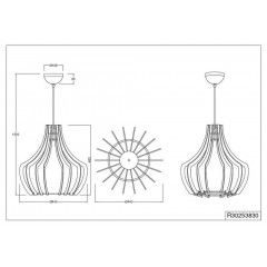 Люстра-підвіс Trio Wood R30253830