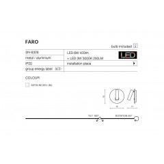 Бра з лампою для читання Azzardo AZ2552 Faro (SN-6409-SN)