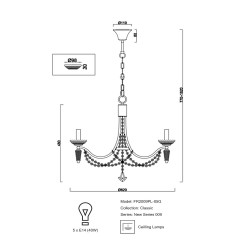 Кришталева люстра Freya FR2009PL-05G