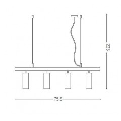 Люстра-підвіс Ideal lux 244624 Dynamite SP4 Nero e Ottone