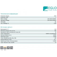 Бра спрямованого світла Eglo 96566 Tazzoli