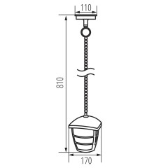 Вуличний підвісний світильник Kanlux 23582 Rila 81-PEND