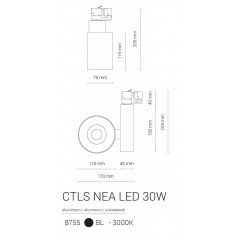 Світильник для трекової системи Nowodvorski 8754 CTLS NEA LED BLACK 20W 4000K CN