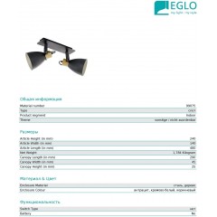 Спот з двома лампами Eglo 99075 Coswarth