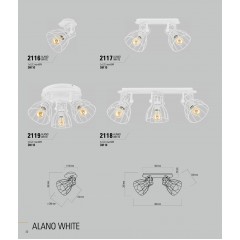 Спот з двома лампами TK lighting 2117 Alano White