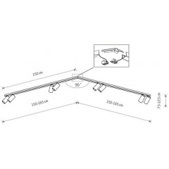 Спот-система Nowodvorski 7721 MONO CORNER VIII 2X150 BLACK PL
