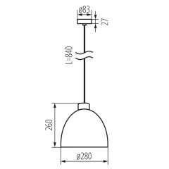 Люстра-підвіс Kanlux 27001 Etissa Ogiva D35 Gr