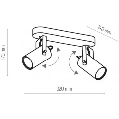 Спот з двома лампами TK LIGHTING 1074