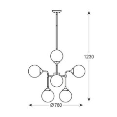 Люстра сучасна Zuma Line Riano Pendant P0454-08D-SDAA