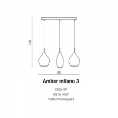 Люстра-підвіс Azzardo AZ3075 Amber Milano 3 (clear)