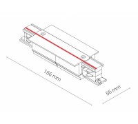Елемент трекової системи Nowodvorski 8686 CTLS RECESSED POWER STRAIGHT CONNECTOR WHITE CN