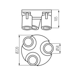 Спот з трьома лампами Kanlux 29127 LAURIN EL-3O B