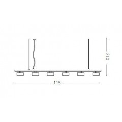 Люстра-підвіс Ideal lux 235486 Minor Linear SP6 Nero