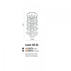 Люстра сучасна стельова Azzardo AZ3073 Luvia XL (gold)