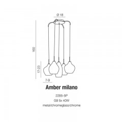 Люстра-підвіс Azzardo AZ3076 Amber Milano (clear)