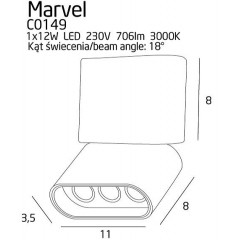 Точковий накладний світильник Maxlight C0149 MARVEL