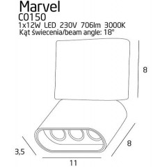 Точковий накладний світильник Maxlight C0150 MARVEL