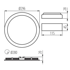 Стельовий світильник Kanlux 28936 Rounda V2LED24W-NW-W