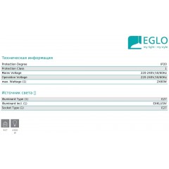 Люстра сучасна стельова Eglo Optica 86812