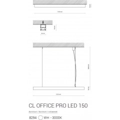 Стельовий світильник Nowodvorski 8294 CL OFFICE PRO LED 150 40W 3000K WHITE PL