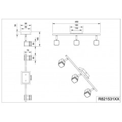 Спот з трьома лампами Trio Roubaix R82153131