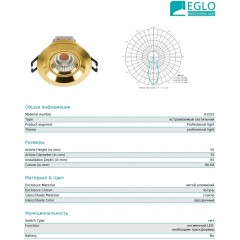 Точковий врізний світильник Eglo 61552 Talvera P