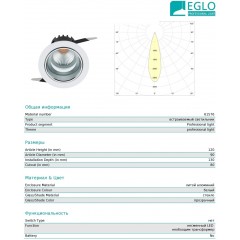 Точковий врізний світильник Eglo 61576 Tonezza 1