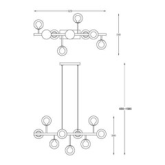 Люстра сучасна Zuma Line Riano Pendant P0454-09B-SDGF