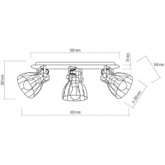 Спот з трьома лампами TK lighting 2122 Alano Black