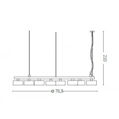 Люстра-підвіс Ideal lux 235547 Minor Round SP8 Nero