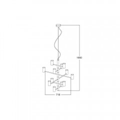 Люстра сучасна Zuma Line Candel Pendant HP1811A-12-PB