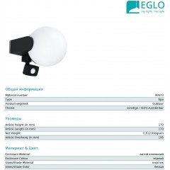 Настінний вуличний світильник Eglo 99573 Rubio