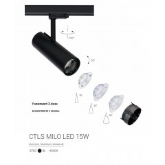 Світильник для трекової системи Nowodvorski 8763 CTLS MILO LED BLACK 15W 4000K CN