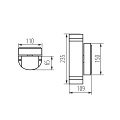 Вулична підсвітка фасаду Kanlux Zew EL-235U-B (22441)