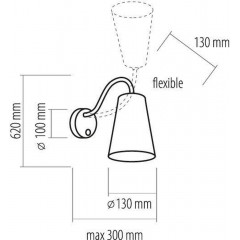 Бра спрямованого світла TK lighting 2447 Wire Black