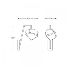 Бра декоративне Zuma Line Rock Wall W0488-01E-F4AC