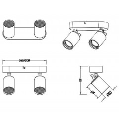 Спот з двома лампами Trio Pago 803500231