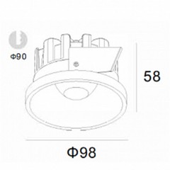 Точковий врізний світильник Skarlat RSL74091 4 18W WH 4000K