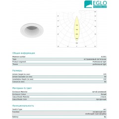 Точковий врізний світильник Eglo 61581 Tonezza 2