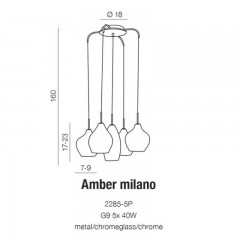 Люстра-підвіс Azzardo AZ3172 Amber Milano (copper)