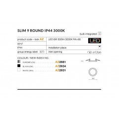 Точковий врізний світильник Azzardo AZ2831 Slim 9 Round 3000K