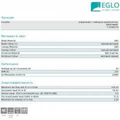 Люстра-вентилятор Eglo 35033 Bondi 48