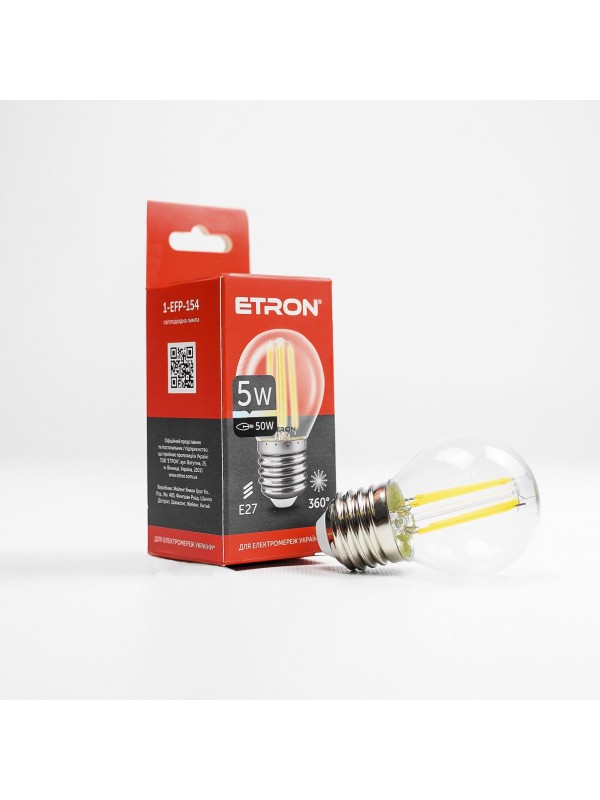 Лампа світлодіодна ETRON Filament 1-EFP-154 G45 5W 4200K E27