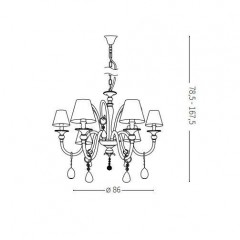 Люстра Ideal lux 174945 Romantic SP6 Argento