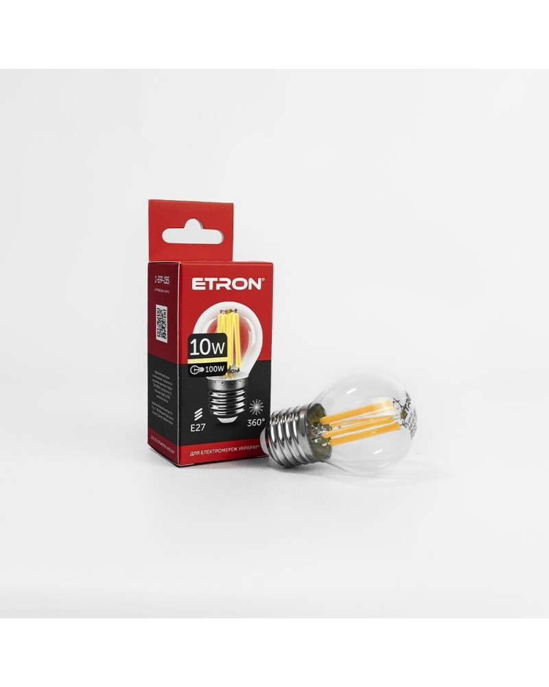 Лампа світлодіодна ETRON Filament 1-EFP-155 G45 10W 3000K E27