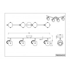 Спот з чотирма лампами Trio Bastia R80054007